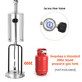 50,000 BTU Propane Patio Heater, Standing Stainless Steel Outdoor Heater with Wheels, Triple Protection, CSA Certified for Deck & Commercial
