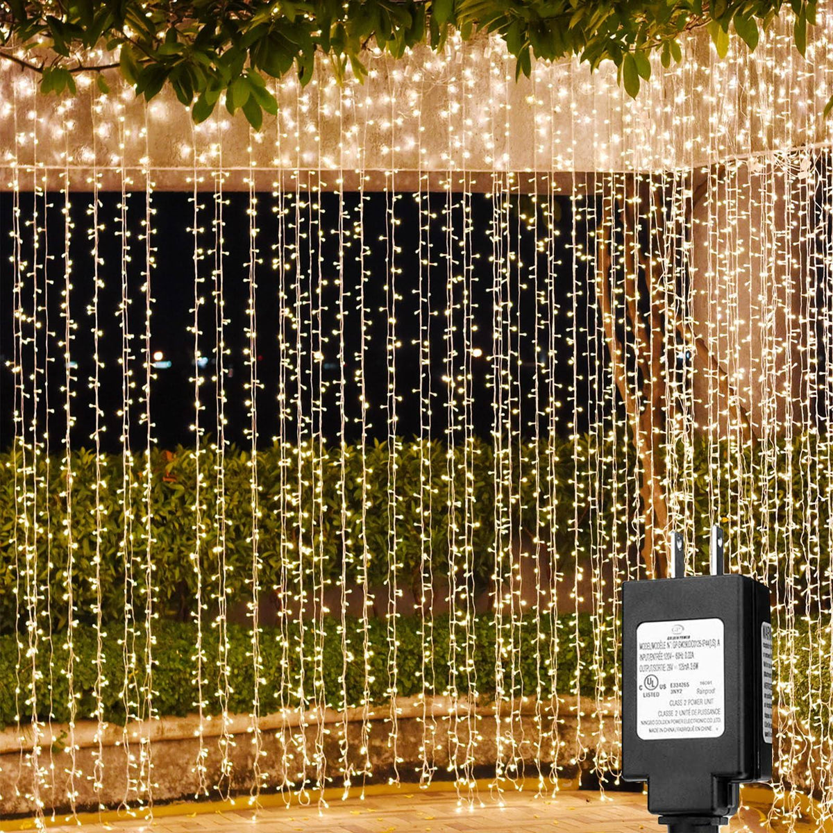 Solhice LED Curtain Lights Outdoor 30ft x10ft, 720 LED Plug in Hanging Window String Lights Indoor, Twinkle Lights Backdrop for