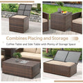 AECOJOY 7 PCS Outdoor Patio Furniture Sets with 2 Storage Boxes, Beige