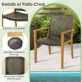 Tangkula 9 Pieces Patio Table and Chairs Set  with Acacia Wood Expandable Table and 8 PE Rattan Armchairs
