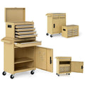 2 - in - 1 Rolling Tool Chest, 5-Drawer Tool Storage Cabinet with Wheels, Adjustable Shelf, Tool Box Organizer for Garage Warehouse Workshop