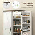 Spaco 17-Tier Kitchen Small Pantry Cabinet with 2 Doors and 6 Adjustable Shelves, Cabinet Pantry, Freestanding 5-Tier Shelving Pantries