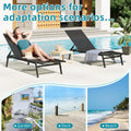 AECOJOY Patio Lounge Chairs for Outside, Outdoor Chaise Lounge with Wheels, Black, 4PCS