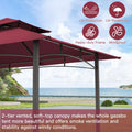 AECOJOY Grill Gazebo 8’x 5’ Outdoor Patio Backyard BBQ Grill Shelter, Red