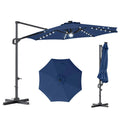 Tangkula 10ft Patio Umbrella 35 LED Lights Aluminum Pole 360 Degree Rotation