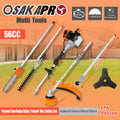 Eastvita Multi - Functional Trimming Tool with String Trimmer Brush Cutter Pole Saw Full Crank Shaft Design 56CC 2 - Cycle Garden Tool