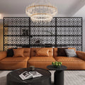 Accreate Decorative Wrought Privacy Screen - Easy Snap - Together Room Divider for Indoor/Outdoor Use, Breathable Wind - Resistant Partition with Anti - Tip Base (6x3.8ft)