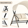 AECOJOY Outdoor Porch Swings for Adults 600LBS 2 Seat Patio Swings with Canopy