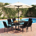 Tangkula 66" x 33" Metal Patio Dining Table for 6