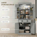 Spaco 17-Tier Kitchen Small Pantry Cabinet with 2 Doors and 6 Adjustable Shelves, Cabinet Pantry, Freestanding 5-Tier Shelving Pantries