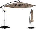 Tangkula 10ft Solar Patio Umbrella with Base Included