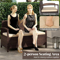 Tangkula 42 Gallon Outdoor Bench with Storage for Porch Backyard Poolside