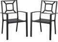 AECOJOY Metal Dining Chairs, Outdoor Patio Dining Chairs with Armrest