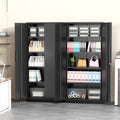 SOLAURA 71" Metal Garage Storage Cabinet with Locking Doors and Adjustable Shelves for Home, Office(Black)