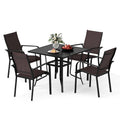 Tangkula 5 Pieces Patio Dining Set for 4 with Umbrella Hole