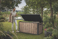 Keter Signature 170 Gallon Durable Resin Outdoor Deck Box Storage Organization, Pine
