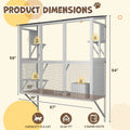 AECOJOY Catio Outdoor Cat Enclosure with Window Access, Large Window Catio Wood Cat House with 4 Platforms & 3 Doors