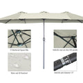 AECOJOY 15x9ft Double-Sided Patio Umbrella, Ivory