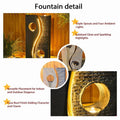Water Feature Fountain Outdoor Garden Waterfall Faux Rust Finish with LED Lights for Patio Yard Pool Home Decor