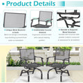 AECOJOY 3 Pieces Patio Dining Set, , Outdoor Furniture with 2 Rocking Patio Chairs and 1 Square Patio Metal Table