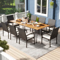 Tangkula 9 Pieces Outdoor Patio Dining Set