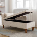 Storage Chaise Lounge, Upholstered Rolled Arm Chase Lounge with Nailhead Trim, Recliner Lounge Chair for Living Room Bedroom