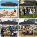 GVDV Canopy Tent, 10x10 Ft Easy Pop up Outdoor Canopy Tent, Portable Straight Leg Gazebo Instant Canopy, Blue