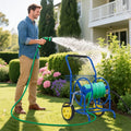 Garden Hose Reel Cart Holds 230FT of 5/8" Hose, Heavy - Duty Hose Cart with 2 Wheels & Storage Basket, Portable Water Hose Organizer for Yard