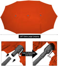 AECOJOY 15x9ft Double-Sided Patio Umbrella, Orange
