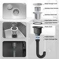 AECOJOY Outdoor Kitchen Sink with Hose Hook up, Stainless Steel Grill Prep Table Kitchen Cabinets Island