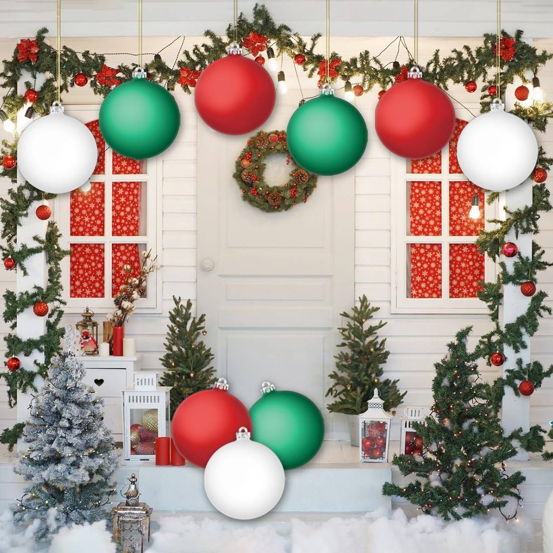 9 Pcs Outdoor Christmas Decorations Yard Signs,Christmas Inflatable Ball Shape Ornaments Decor for Front Door and Yard Tree Home Party Supplies