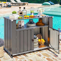 AECOJOY Outdoor Grill Table with Storage Cabinet Weatherproof, Outdoor Kitchen Island, Grill Cabinet Cart with Storage