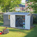 AECOJOY 12x8 Ft Outdoor Storage Shed, XL Heavy-Duty Steel Building with Window