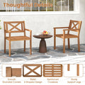 Tangkula Acacia Wood Patio Dining Chairs Set of 2/4 with 400 lbs Capacity