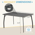 AECOJOY 51”x31” Metal Patio Dining Table Rectangular Outdoor Table with 1.73" Umbrella Hole