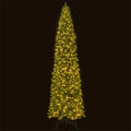12 FT Pre-Lit Slim Pencil Christmas Tree with 1000 Warm White LED Lights, 2840 Hinged Branch Tips & Folding Stand for Indoor Outdoor Holiday Decor