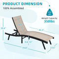 AECOJOY Outdoor Chaise Lounge, All Weather Pool Lounge Chairs Ergonomic Design (Beige, 2 PCs)