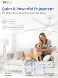 Zardon 52 in Black Ceiling Fan with LED Light and Remote, Downrod 6-Speed and Quiet Reversible DC Motor for Bedroom, Living Room, Indoor