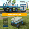 SPECSTAR Mesh Steel Garden Cart 880 lb Capacity, 38" x 21" Folding Utility Wagon with 10 in Wheels