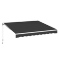 AECOJOY 13'×10' Manual Retractable Awning Sun Shade, Patio Awning Canopy
