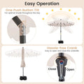 Tangkula 9 FT Solar Patio Umbrella with 32 LED Lights