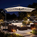 Tangkula 8x8 FT Solar Patio Umbrella with Base Included