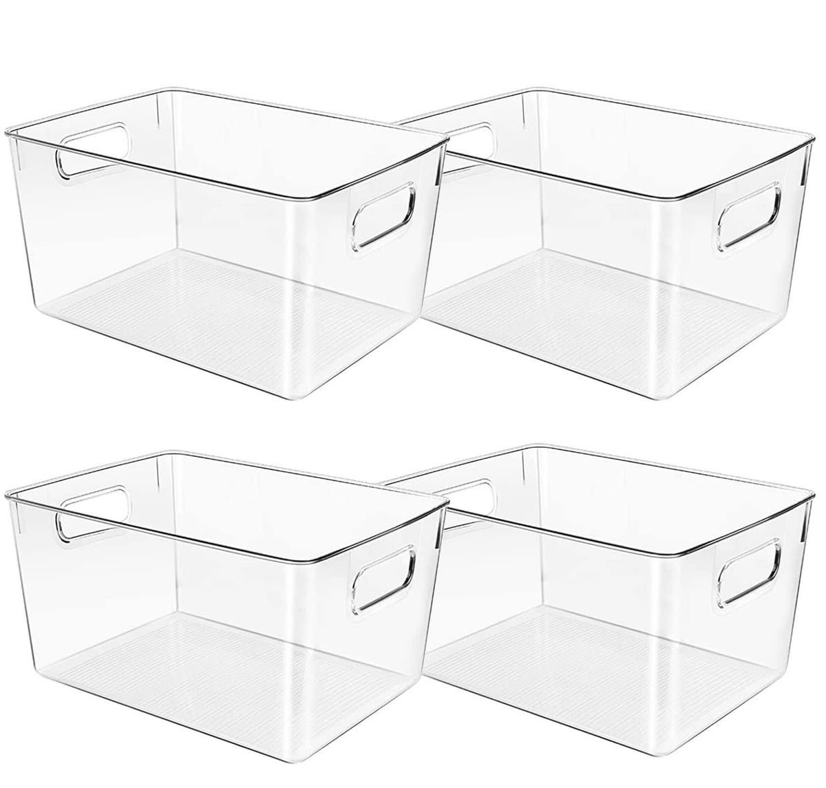 Control Kitchen Clear Plastic Storage Bins, Perfect for Kitchen Organization or Pantry Organization and Storage, Fridge Organizer, Clear Storage