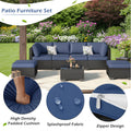 AECOJOY 7 Piece Outdoor Patio Furniture Set, Black & Navy