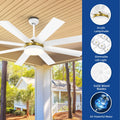 Dextrus 60 in Modern LED Outdoor/ Indoor Ceiling Fan with Remote Control