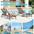 AECOJOY Patio Lounge Chairs, Outdoor Chaise Lounge with Wheels, Brown