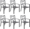 AECOJOY Metal Dining Chairs, Outdoor Patio Dining Chairs with Armrest