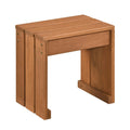 Tangkula Small Wood Outdoor Bench | Patio Backless Bench with Solid Wooden Frame