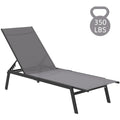 AECOJOY Patio Lounge Chairs, Outdoor Chaise Lounge with Wheels, Dark Grey