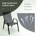 Set of 4 Outdoor Stackable Dining Chairs with Breathable Fabric, All Weather Patio Dining Chairs, 330LBS Heavy Duty Rustproof Steel Frame